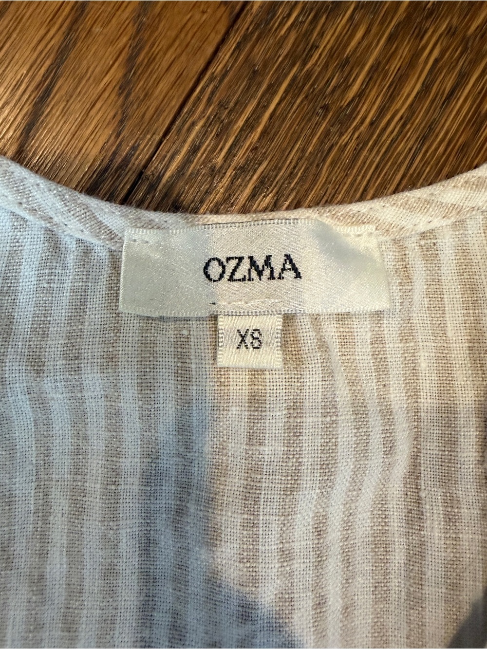 OZMA Striped Lightweight Button Front - Cream and Beige